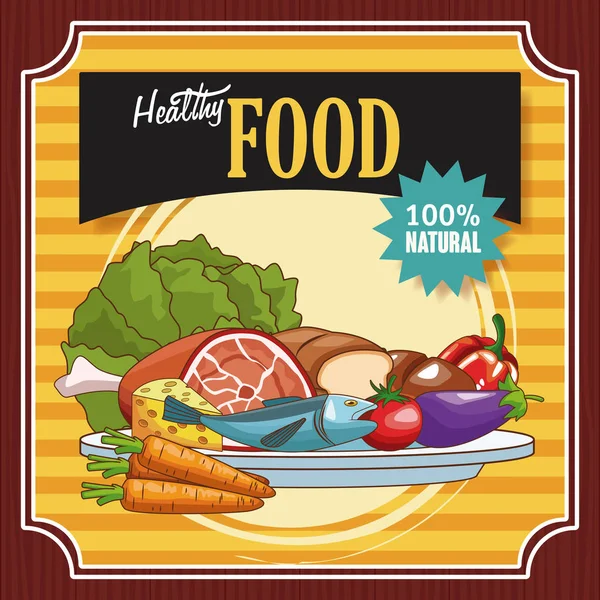 Affiche des aliments sains — Image vectorielle