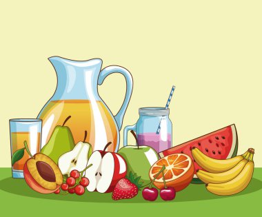 Taze meyve ve meyve suyu.