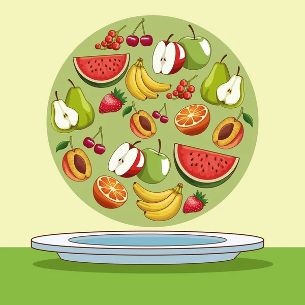 Naturliga frukter mat — Stock vektor