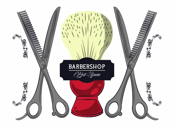 Barbershop emblema do vintage —  Vetores de Stock