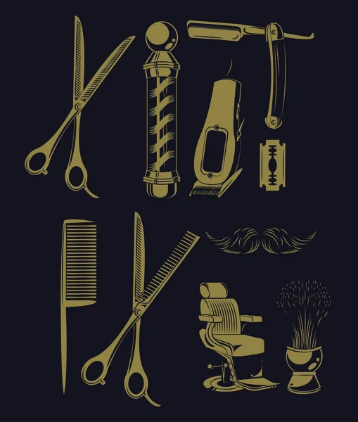 Комплект посуды парикмахерской — стоковый вектор