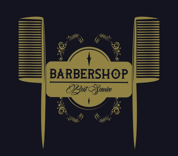 Barbershop emblema do vintage — Vetor de Stock