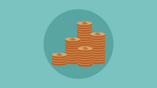 Peníze úspory a investice Hd animace — Stock video