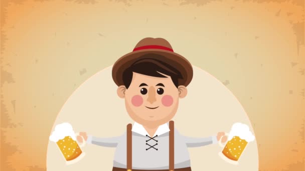 Oktoberfest Feier hd animation — Stockvideo