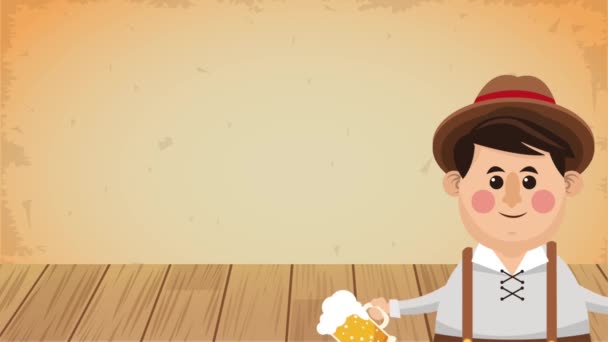 Oktoberfest Feier hd animation — Stockvideo