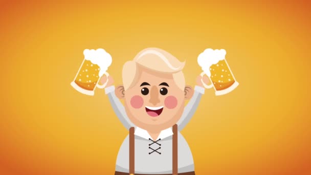 Oktober fest celebration HD animation — Stok video