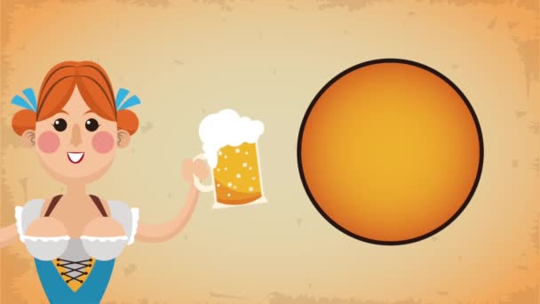 Oktoberfest Feier hd animation — Stockvideo