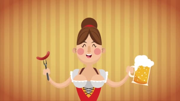 Oktober fest celebration HD animation — Stok video