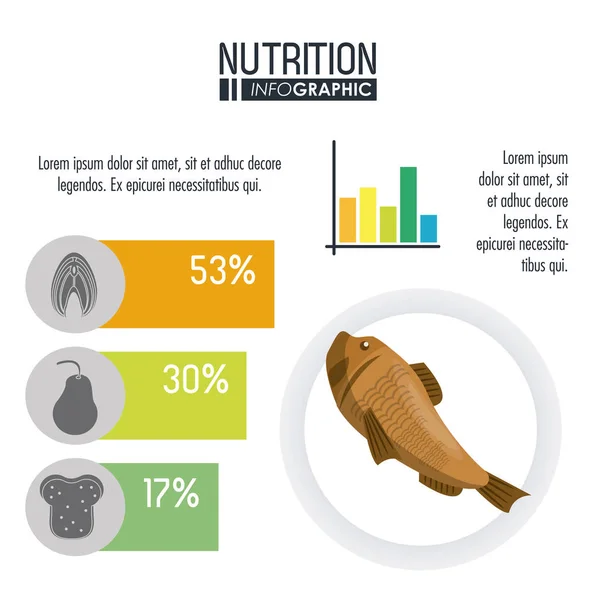 Nutrición e infografía de alimentos — Vector de stock