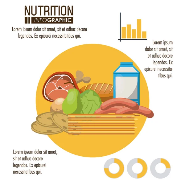 영양 및 식품 infographic — 스톡 벡터