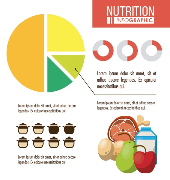 栄養物および食糧のインフォ グラフィック — ストックベクタ
