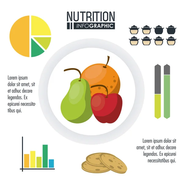 Nutrizione e infografica alimentare — Vettoriale Stock
