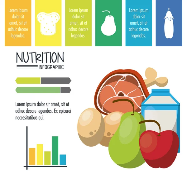 Ernährung und Lebensmittelinfografik — Stockvektor