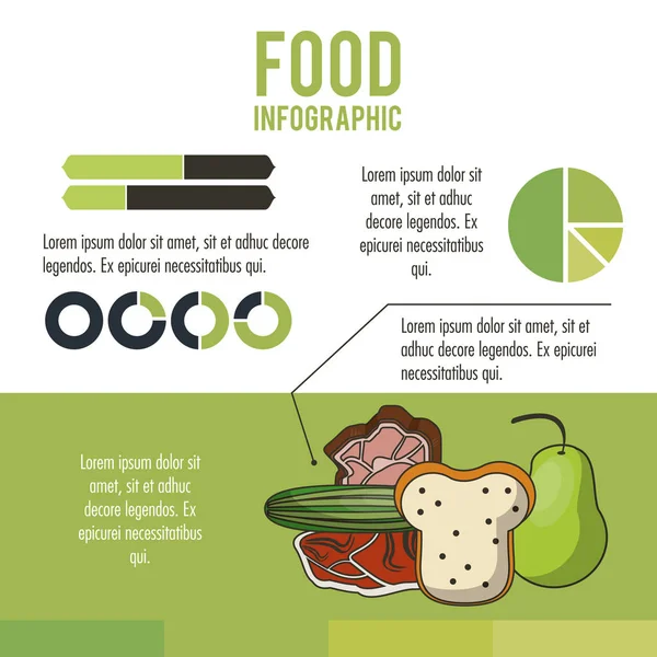Infographie nutritionnelle et alimentaire — Image vectorielle