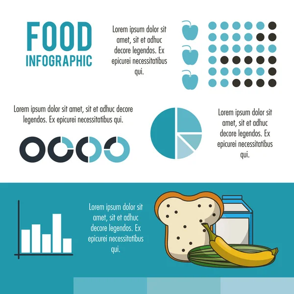 Nutrición e infografía de alimentos — Vector de stock