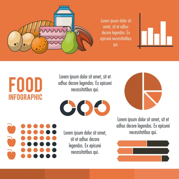 Infographie nutritionnelle et alimentaire — Image vectorielle