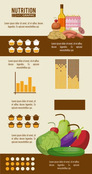 Nutrizione e infografica alimentare — Vettoriale Stock