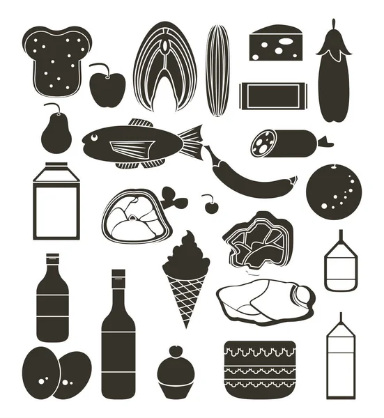Conjunto de iconos de alimentos — Vector de stock