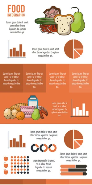 Nutrición e infografía de alimentos — Archivo Imágenes Vectoriales