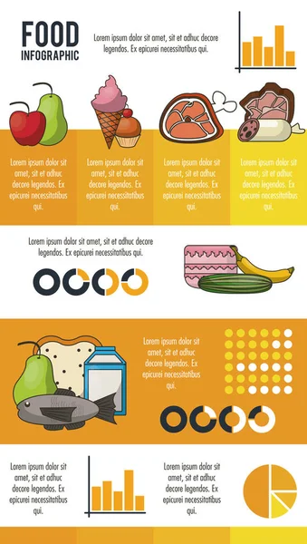 Infographie nutritionnelle et alimentaire — Image vectorielle