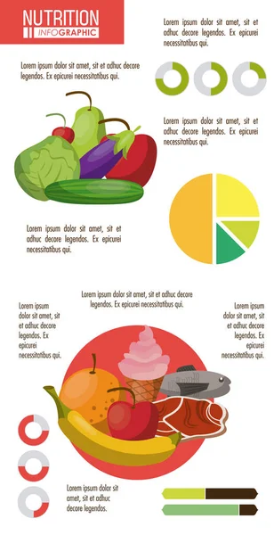 Nutrizione e infografica alimentare — Vettoriale Stock