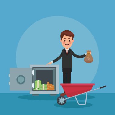 İşadamı ve para çizgi film