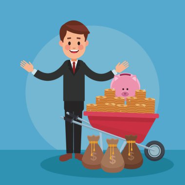 İşadamı ve para çizgi film