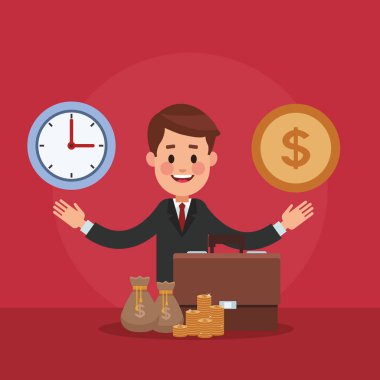 İşadamı ve para çizgi film