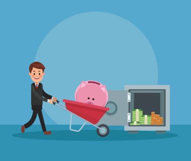 İşadamı ve para çizgi film