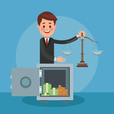 İşadamı ve para çizgi film