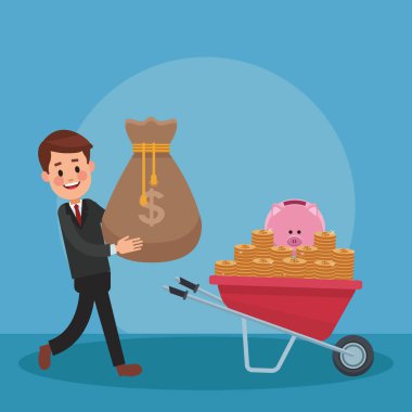 İşadamı ve para çizgi film