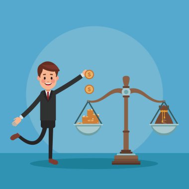 İşadamı ve para çizgi film