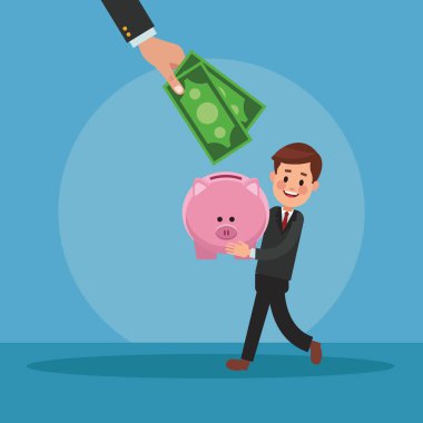 İşadamı ve para çizgi film