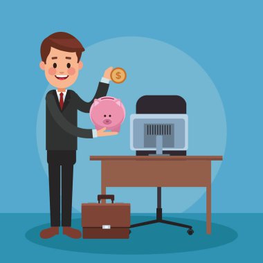 İşadamı ve para çizgi film