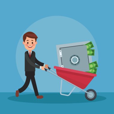 İşadamı ve para çizgi film