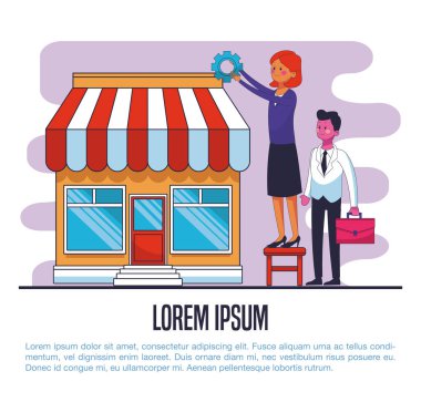 İş insanlar posteri ile bilgi