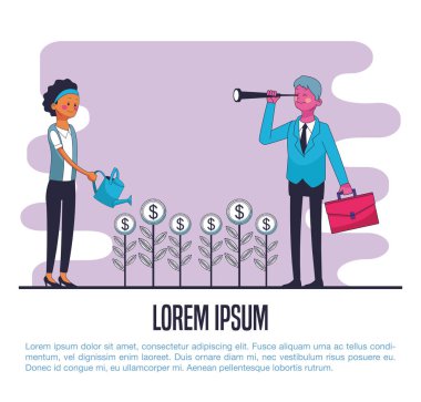 İş insanlar posteri ile bilgi