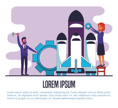 İş insanlar posteri ile bilgi