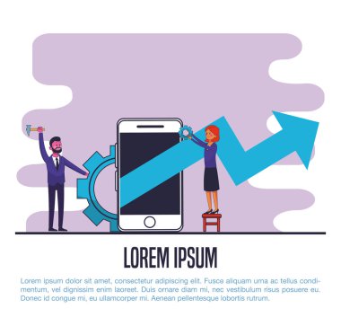 İş insanlar posteri ile bilgi