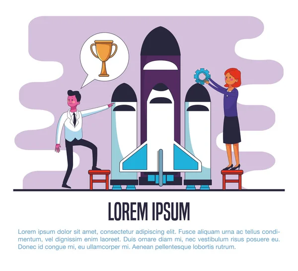 İş insanlar posteri ile bilgi