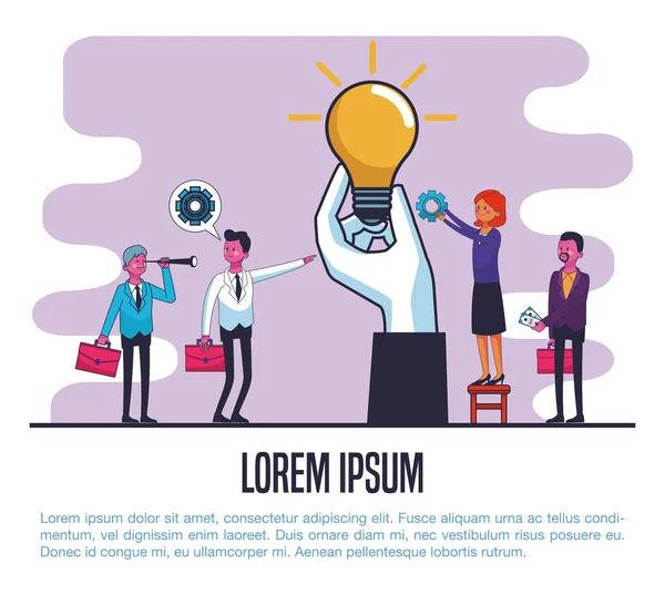 İş insanlar posteri ile bilgi