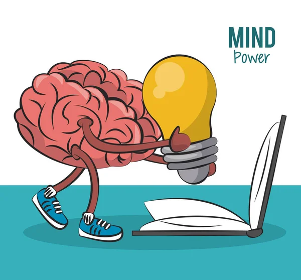 Mysl a mozek moc koncepce — Stockový vektor
