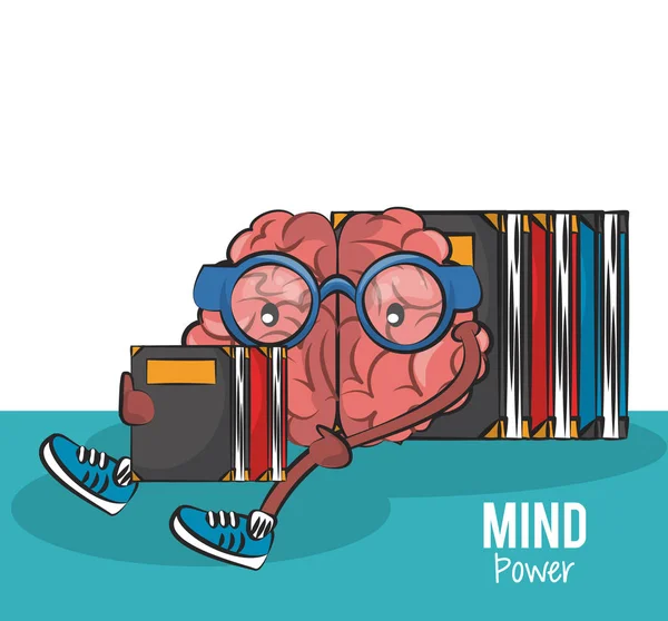 Concepto de poder mental y cerebral — Vector de stock