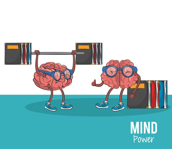 Concepto de poder mental y cerebral — Vector de stock