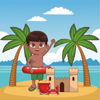 Bazukayla plaj sevimli çizgi film