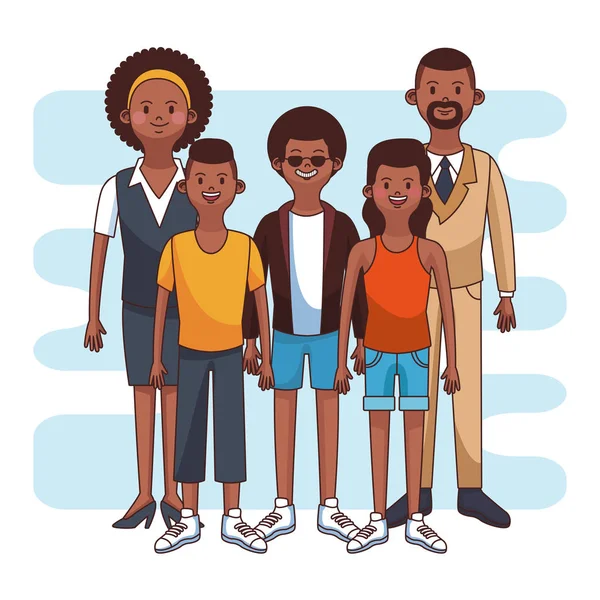 Bonito família desenhos animados —  Vetores de Stock