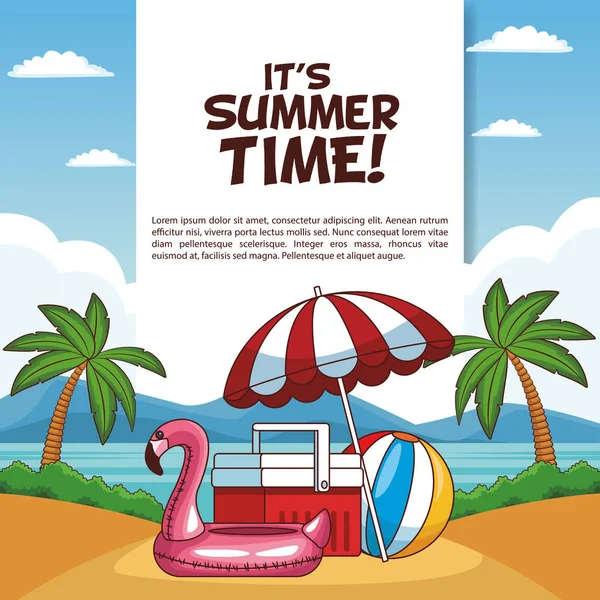 Su cartel de hora de verano — Vector de stock