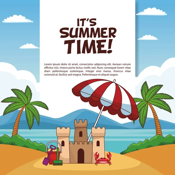 Its summer time poster — Stock Vector