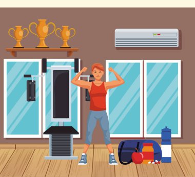 Adam genç ve fitness