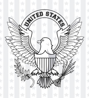 Amerika Birleşik Devletleri amblemi siyah beyaz